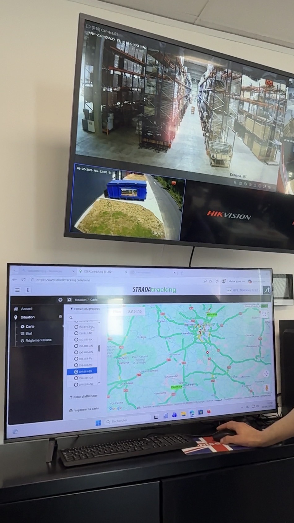 Poste de contrôle IEFS : vidéosurveillance et géolocalisation des véhicules